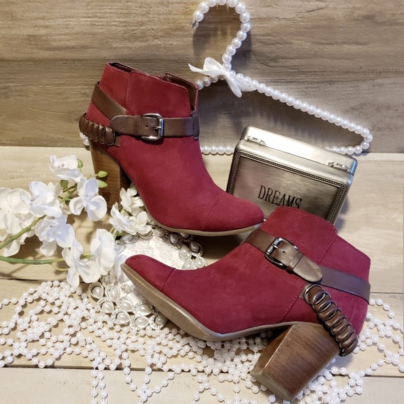 Carlos Santana Shoes - Maroon Ankle Booties | Size 8.5